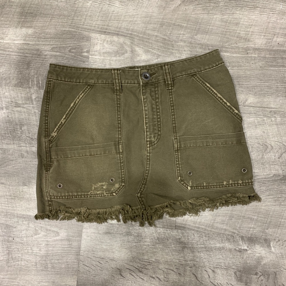Free People Utility Olive Green Mini Skirt - Picture 5 of 6
